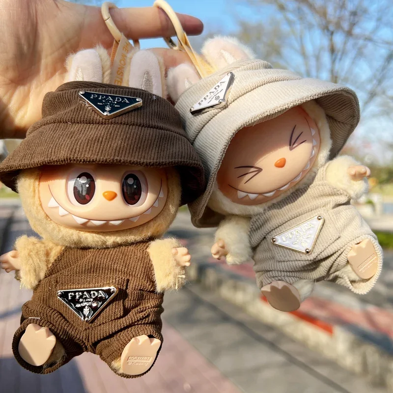 ใหม่ Corduroy สําหรับ Labubu ตุ๊กตาเสื้อผ้าชุดหมวก 17 ซม.เสื้อผ้ารองเท้าตุ๊กตา DIY อุปกรณ์เสริมการฝึกอบรมนั่งปาร์ตี้เกมของเล่นของขวัญ