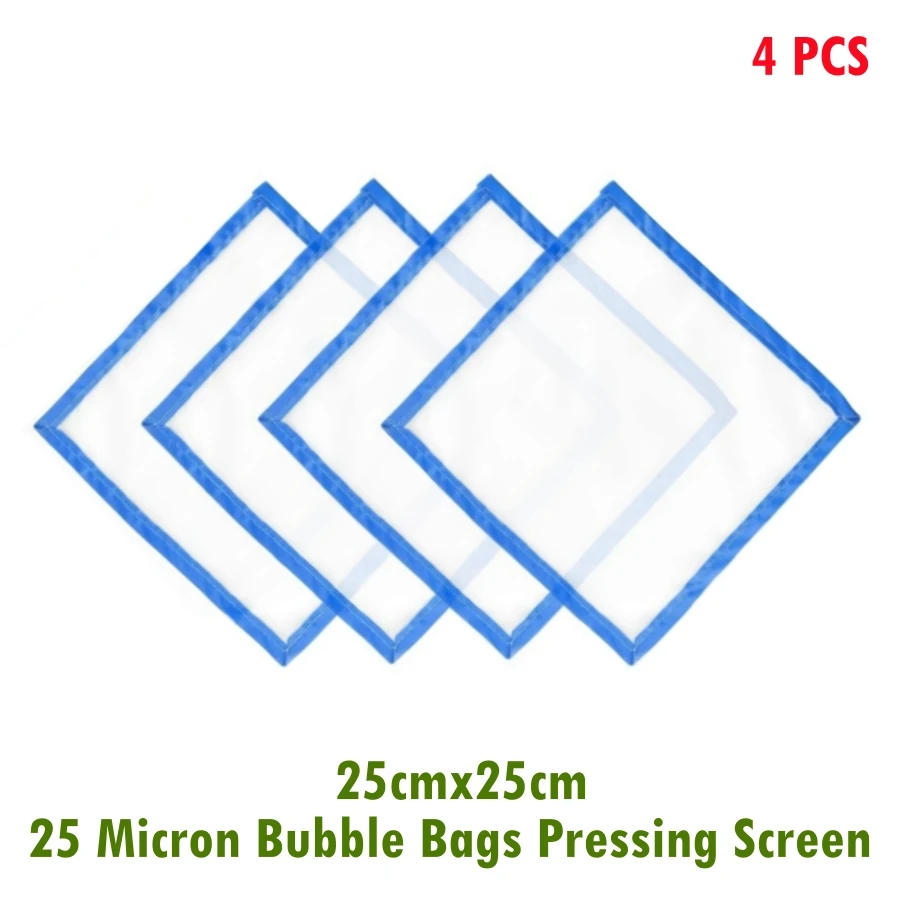 25x25cm 25 Micron Bubble Bags Pressing Screen for Herbal Essence Bubble Ice Bag & Herbal Extractions 4PCS Set