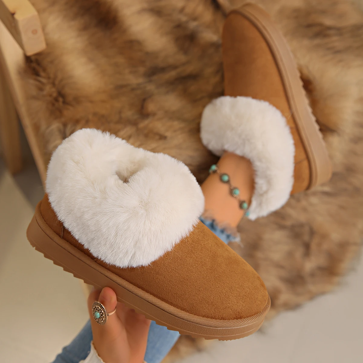 

Женские теплые ботинки, новые зимние женские нескользящие зимние ботинки из овчины на толстой подошве, модные женские теплые утепленные ботинки