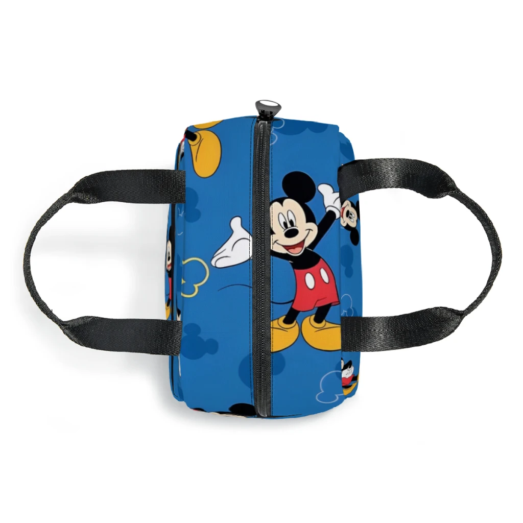 Mikey Mouse Portable Lunch Bag Food Thermal Box Durable Cooler Lunchbox with Shoulder Strap Picnic Bag Office