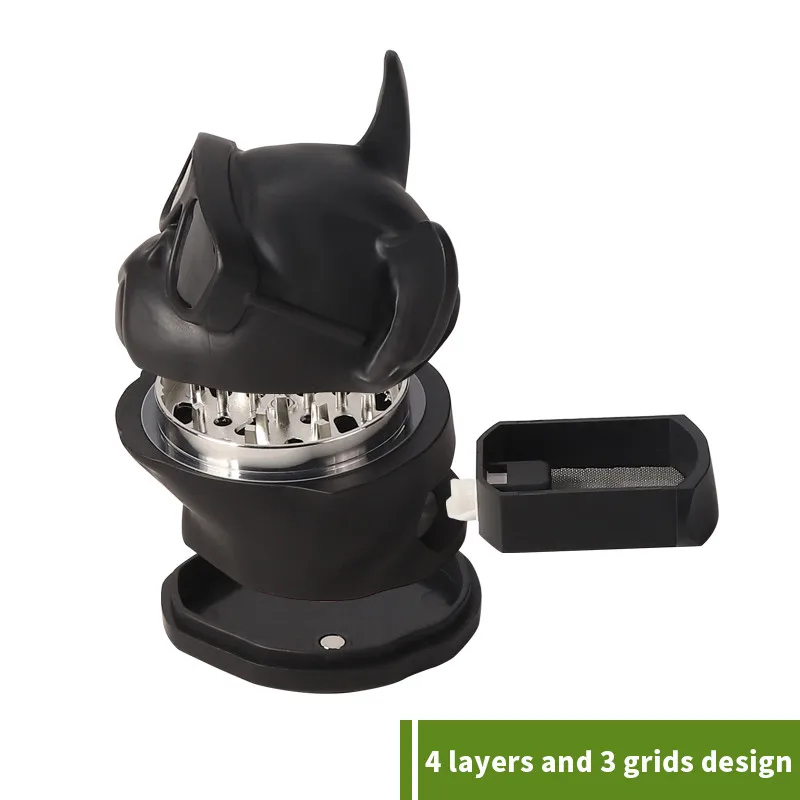 63mm Zinc Alloy Bucket Dog Herb Grinder with Drawer Tobacco Smoke Spice Crusher Mill Shredder 4 Part Rolling Accessories