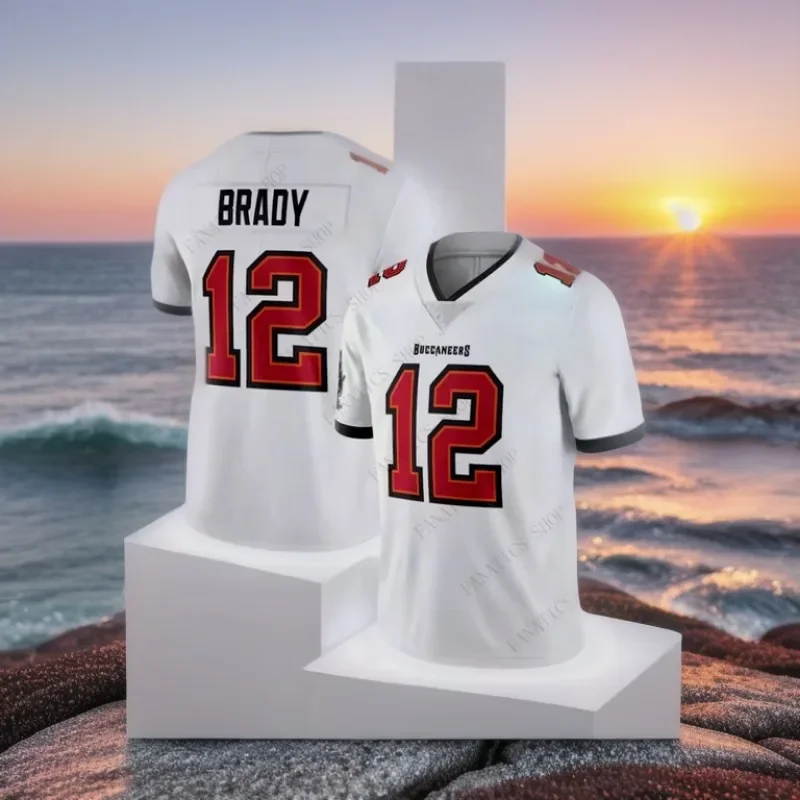 2024 Newest Summer Tom Brady Buccaneers Vapor F.U.S.E. Limited Rugby Jersey #12 Training Jersey Rugby Uniform Adult Top Quality