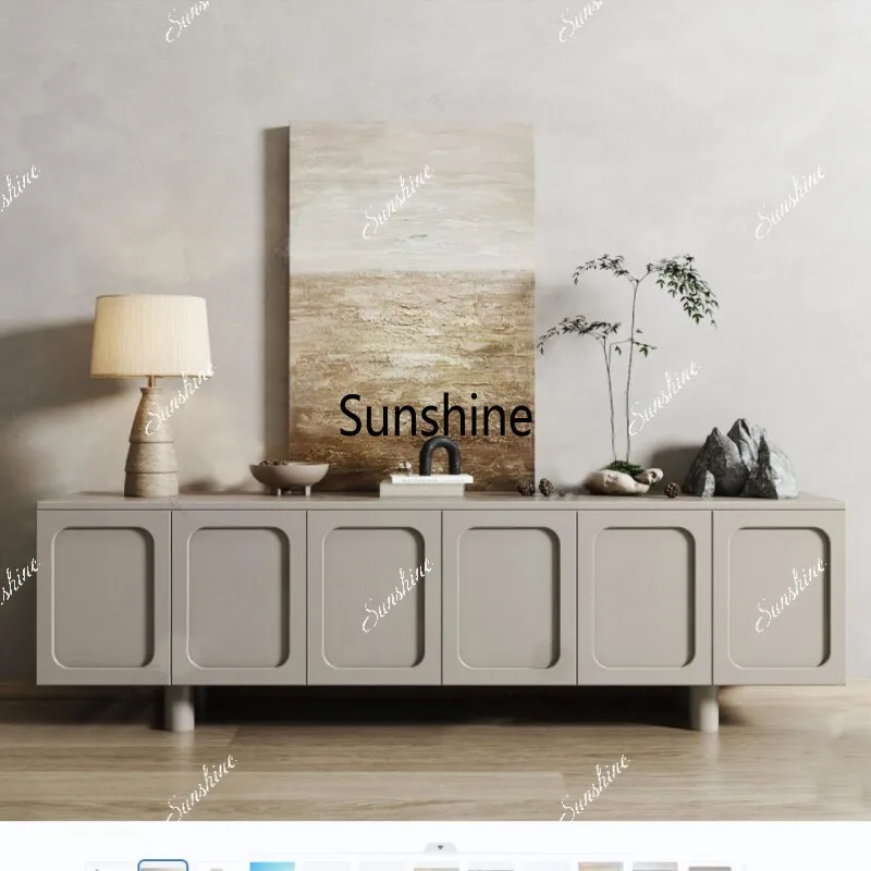 

Nordic solid wood paint TV cabinet Modern simple living room audio-visual cabinet