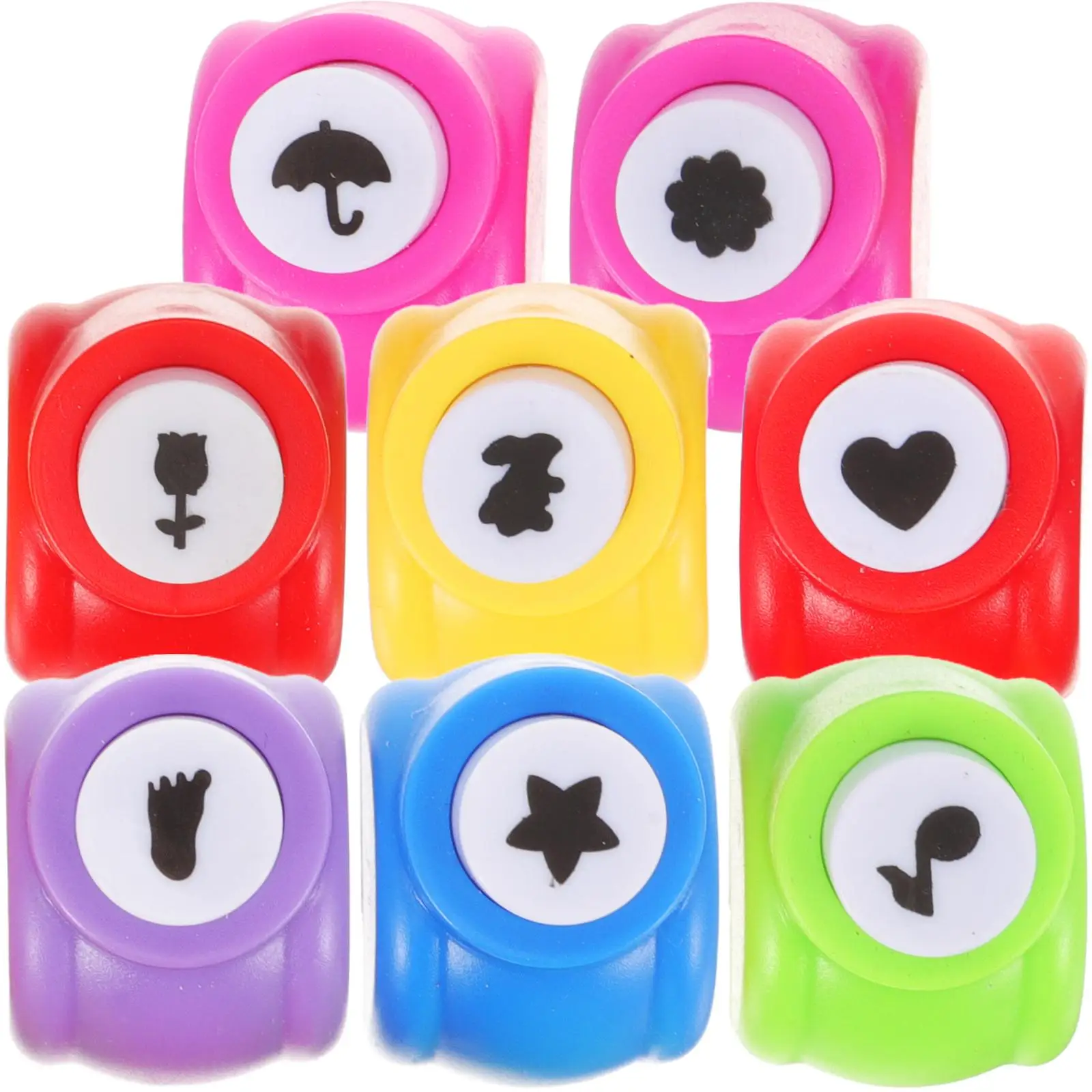 

8Pcs Craft Embossor Set Music Punch Decorative Hole Paper Scrapbook Tool Portable Small Puncher Supplies Premium ABS Alloy