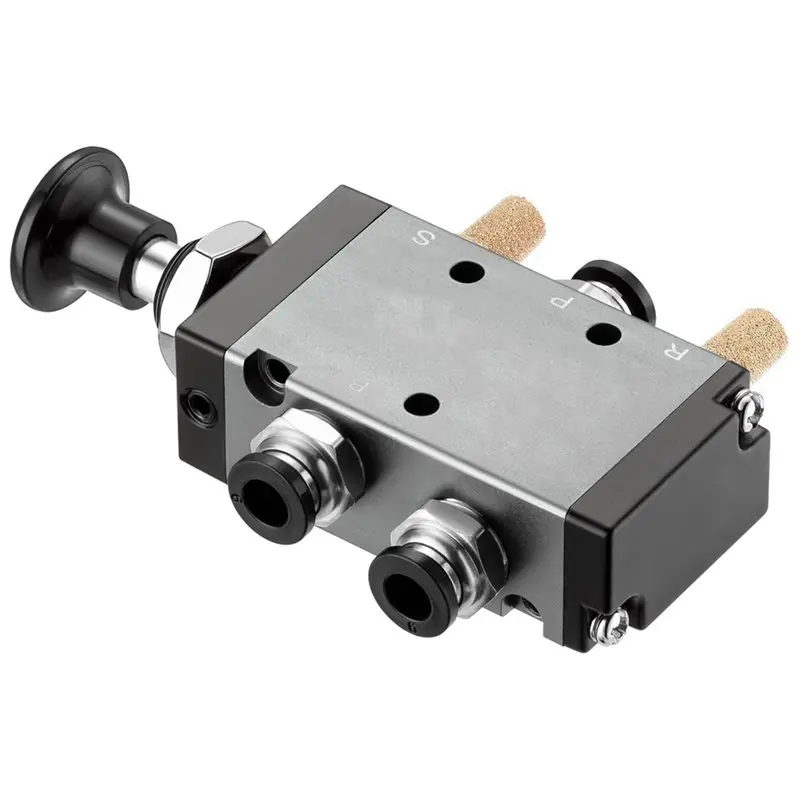 Pneumatic Air Hand Lever Valve, 5 Way 2 Position 1/4Inch NPT Solenoid Valve Manual Control Direct Driving Type 4R210-08-AT36