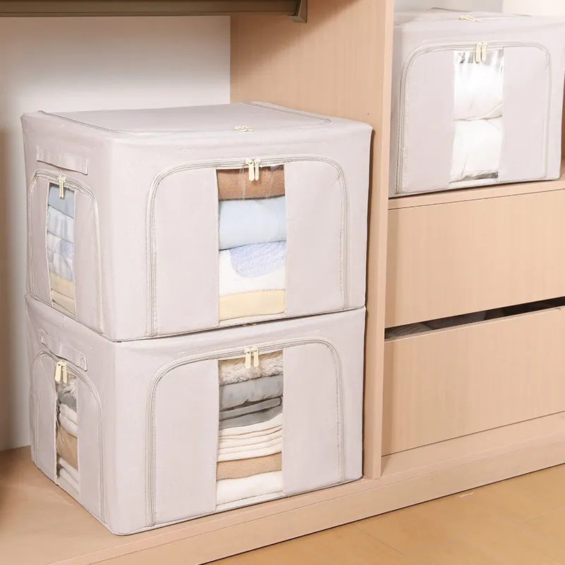 Seasonal Cotton Storage Box Household Storage Box Organizing Box Folding Wardrobe Layered