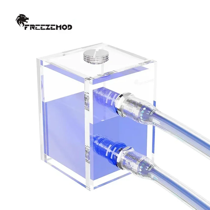 FREEZEMOD Mini Small Reservoir Fully Transparent For Computer/Laptop Watercooling, Acrylic Body, GQSX-T2
