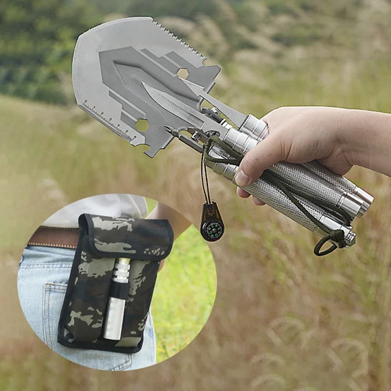

Outdoor Multifunctional Folding Shovel Manganese Steel Portable Shovel Engineer Shovels Excavator Camping Survival Supplies