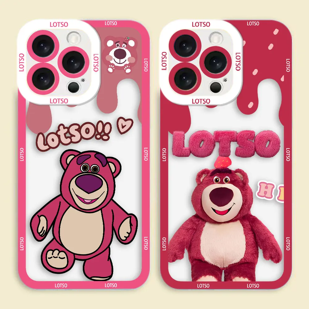 Cute Disney Toy Story Lotso Clear Phone Case For OPPO A98 A96 A95 A94 A78 A74 A60 A58 A57 A55 A54 A31 A16 A16E A15 A5 Case Shell