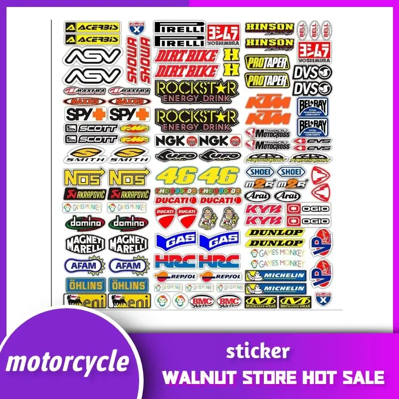 Motorcycle Stickers MotorBike Logo Helmet Tank Side Strips Decals Waterproof Graffiti Cool Sticker Decal Kid Classic Toys