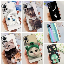 Lovely Cat Dinosaur Case For Infinxi Note 11 2021 X663 Bumper Infinix Note 12 2022 X663 G88 Cover Shell Black Soft Silicone Capa