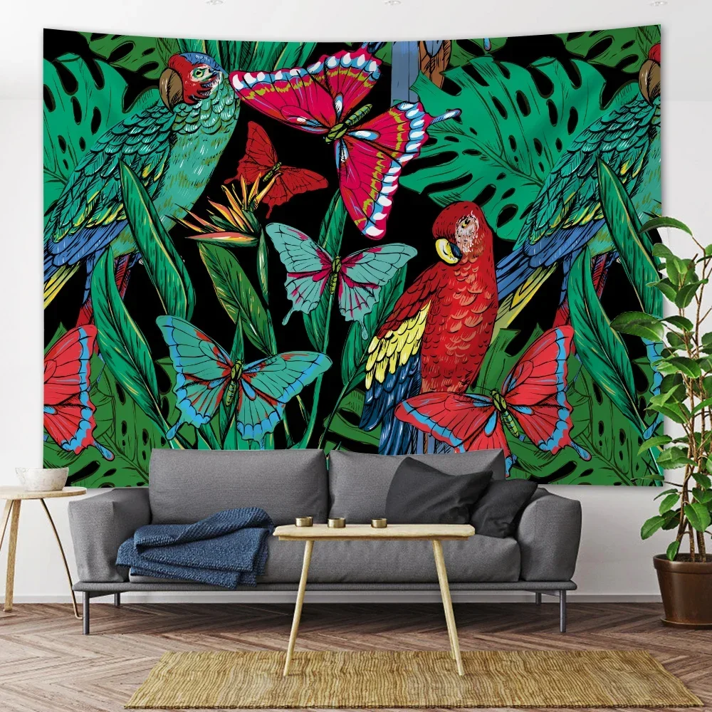 Pretty Animal Floral Wall Hanging Bedroom Wall Decor Boho Hippie Home Decor Art Tapestry Background Cloth Yoga Mat Sheets