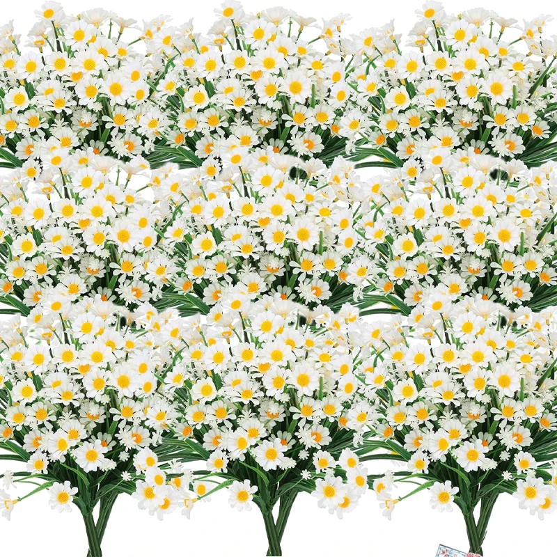 

6/18pcs Small Daisy Fake Flower Bouquet for Valentines Party Home Decoration DIY White Artificial Daisy Flowers Ornaments