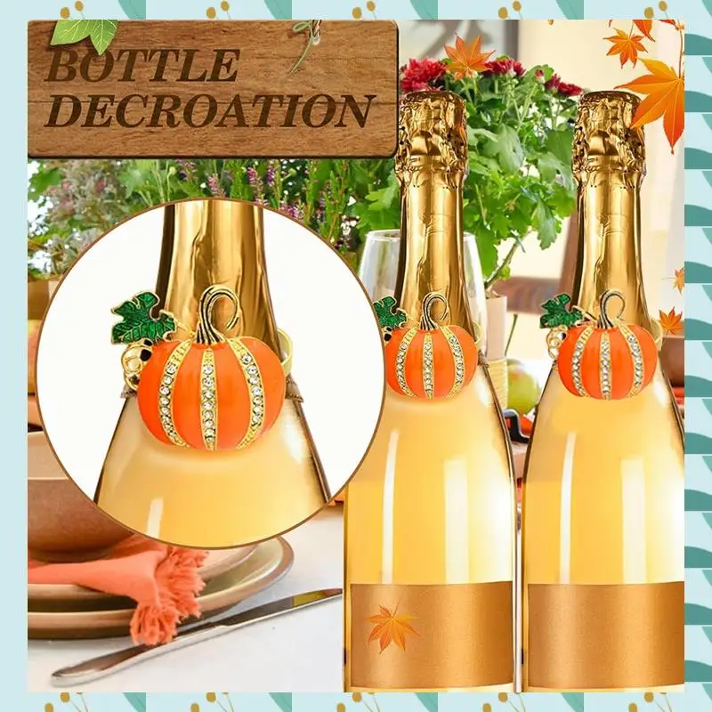 

A71P 6Pcs Fall Napkins Rings Thanksgiving Napkin Ring Halloween Pumpkin Napkin Holders For Holiday Dinner Party