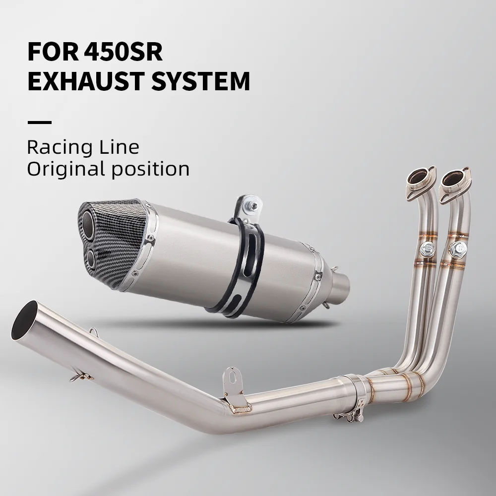 

Motorcycle full Exhaust Escape moto Modified Link Pipe 51mm Inlet Slip On Exhaust For CFMOTO 450 SR 2022 2023 Years