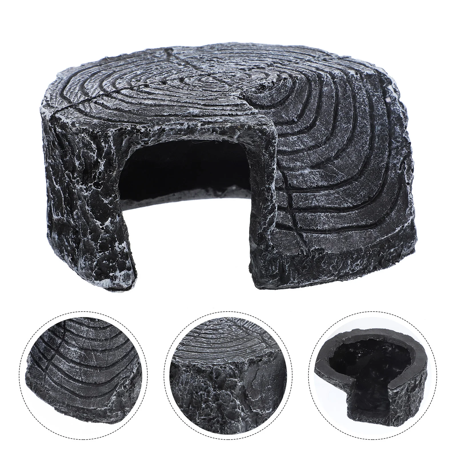 

Simulation Tree Stump Habitat Reptile Resting Platform Wear-Resistant Turtle Basking Decorative Reptile Hideout