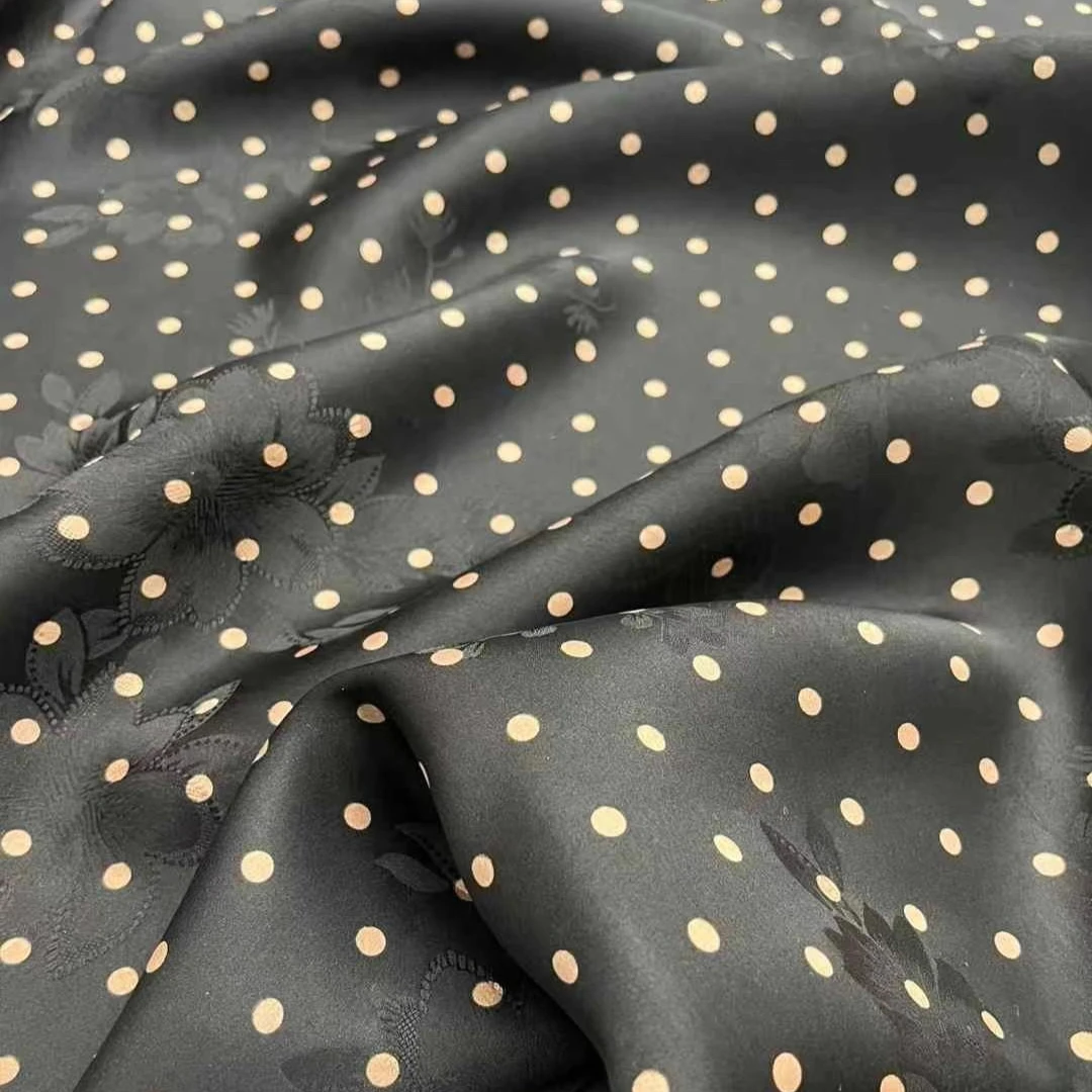 white-dots-printed-black-heavy-silk-fabric-for-diy-sewing-summer-spring-dress-pants-pajamas-vest-comfortable-material-r2444