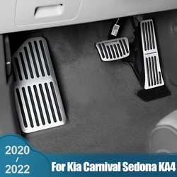 Aluminum Car Accelerator Footrest Pedals Plate Brake Pedal Cover Case Pad For Kia Carnival Sedona KA4 2020-2022 2023 Accessories