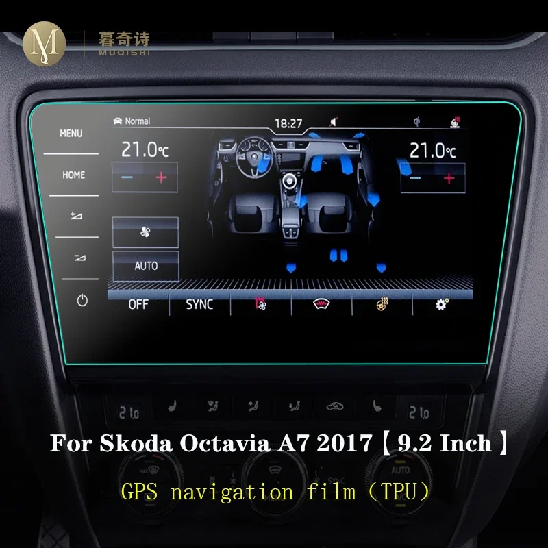 9.2 inch For Skoda Octavia A7 2017 2018 2019 Navigation Screen Protector Computer Film Car Accessories Interior Stickers TPU