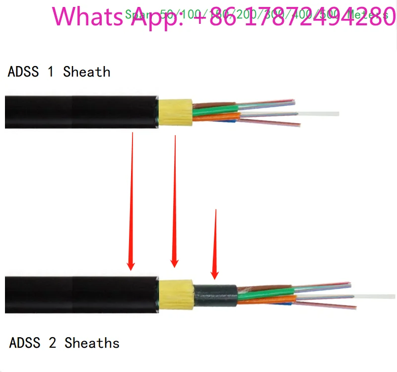 Airfiber Optical Cable 48/96/144 Hils Span 160 Meters for Communication Infrastructure