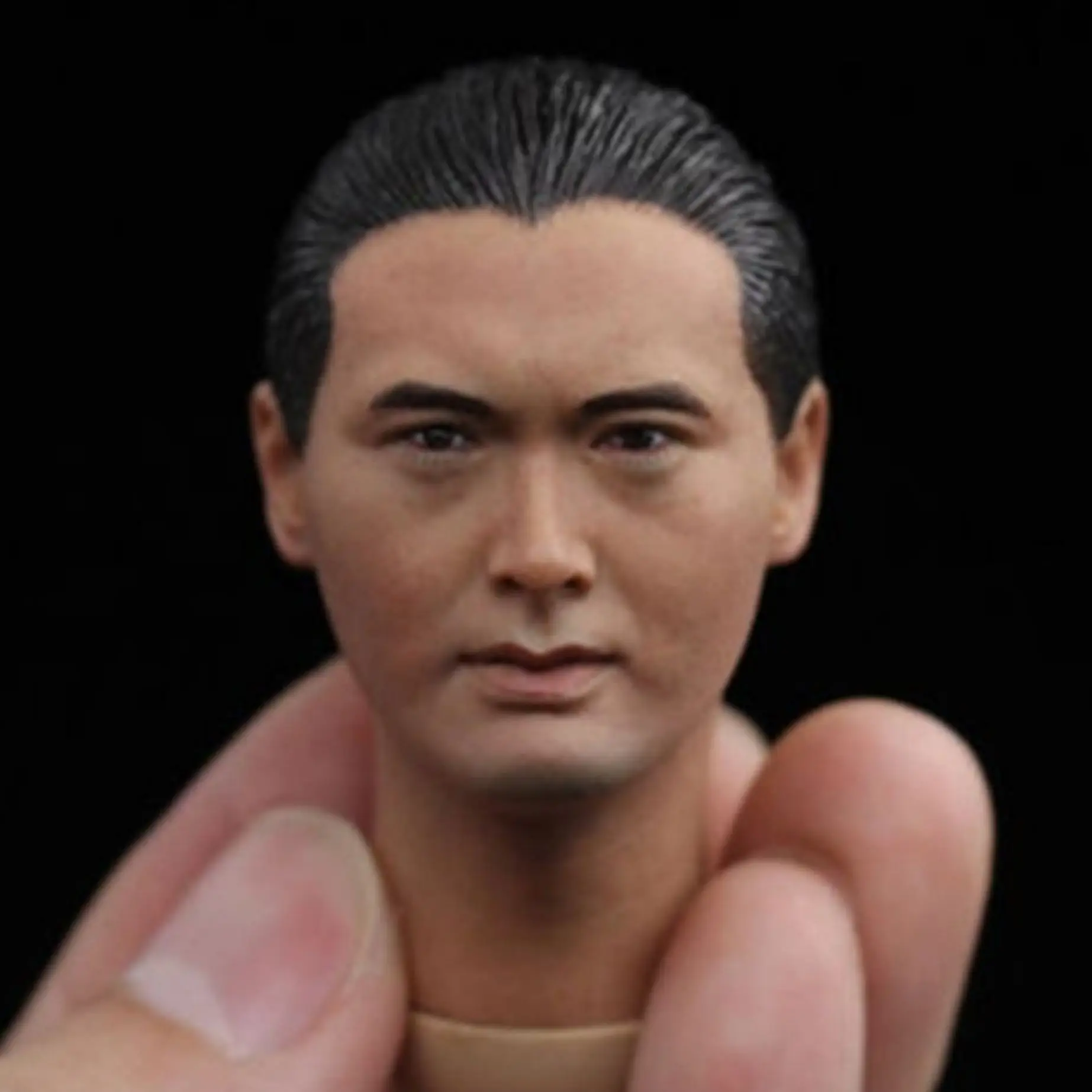 

1/6 Male Head Accessory God of Gamblers Chow Yun Fat Head Carved Gao Jin Head Model for 12'' Figure Model