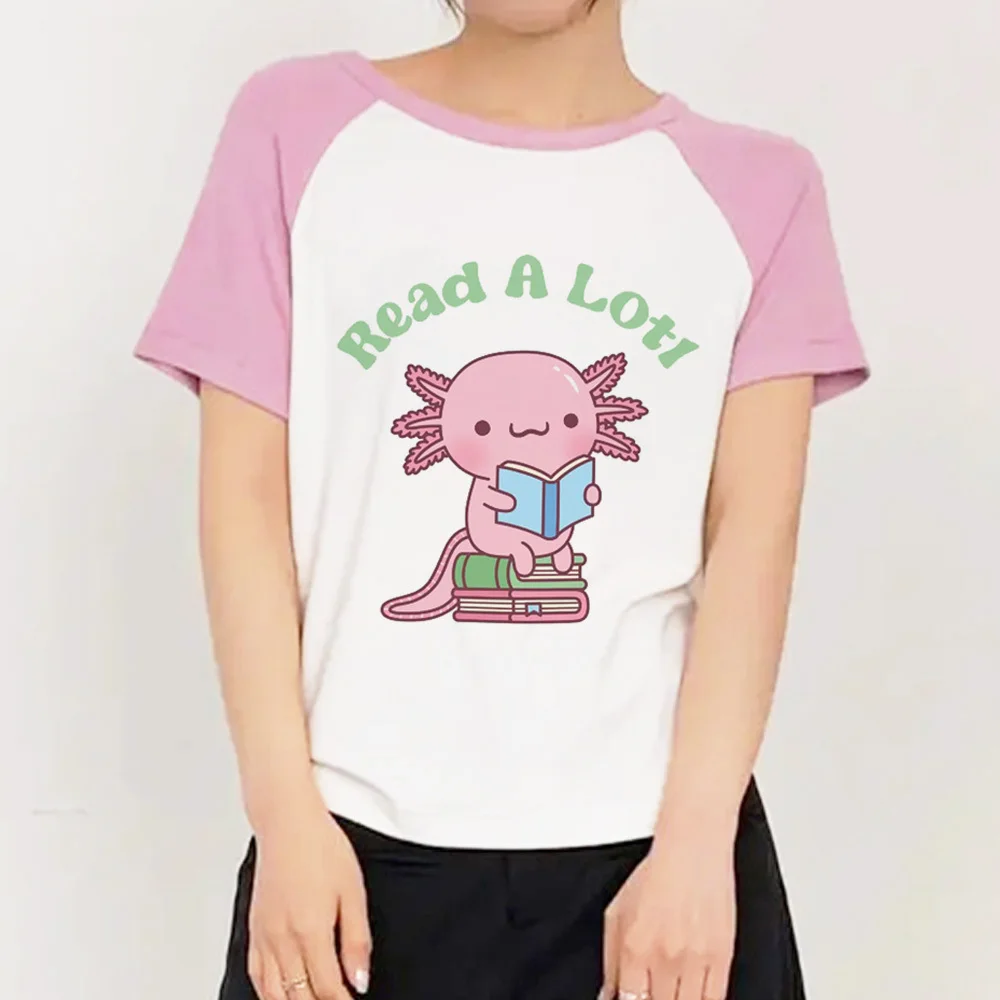 تي شيرت Axolotl للسيدات ملابس الشارع الشهير harajuku ملون 2000s قوطي تي شيرت كلاسيكي ملابس كورية جرافيك الجرونج