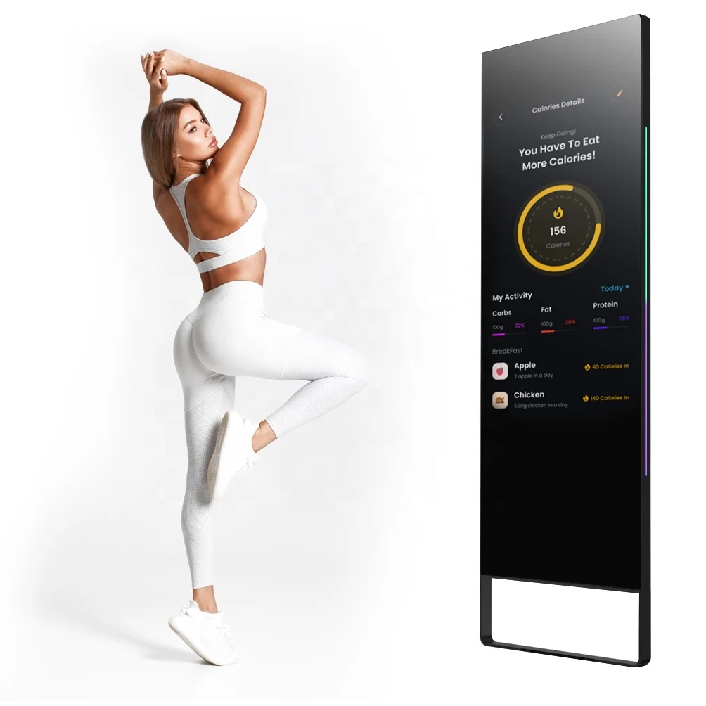 43 Inch LCD Interactive Health Sport Mirror Android Wifi Magic Intelligent Smart Touch Screen Mirror Gym workout Exercise Mirror