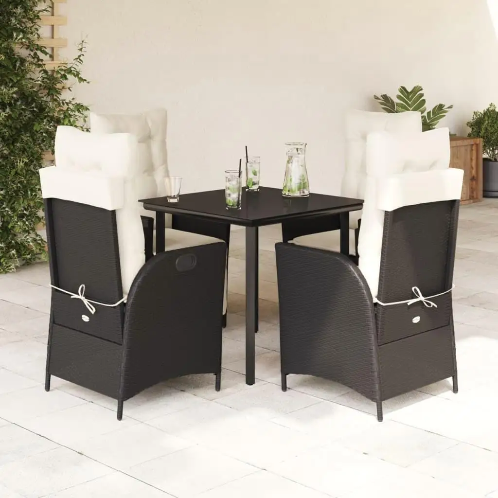 

Stylish Outdoor Garden Dining Set Black Modern Furniture for Patio Backyard and Balcony Use