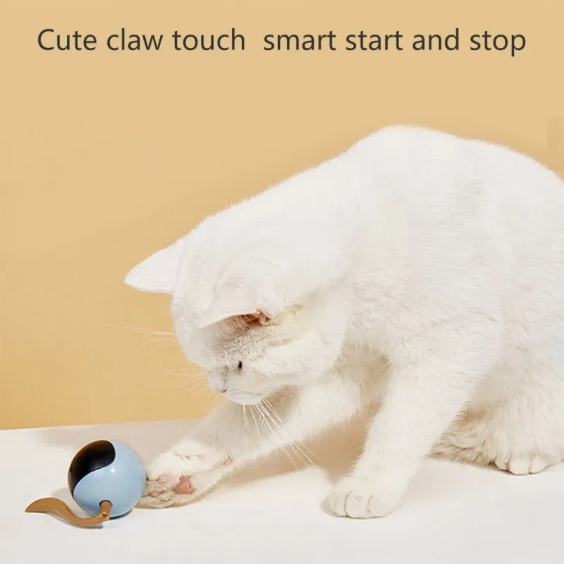 Smart Interactive Cat Toy Colorful LED Self Rotating Pet Ball Toys USB Rechargeable Kitten Automatic Ball Toys Cat Accessories