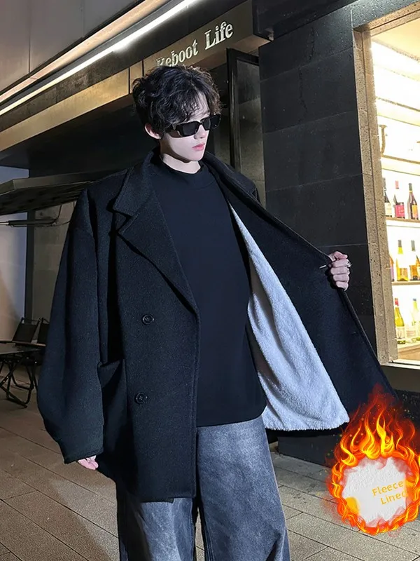 

Мужское шерстяное пальто Cleanfit: новая коллекция осень-зима, с подкладкой из флиса, премиум-качество, теплый и стильный хлопковый жакет