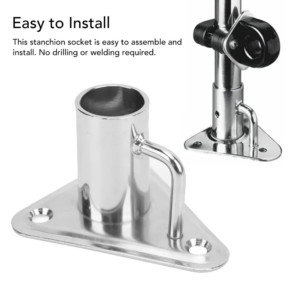 

Top Mount 90 Degree Flag Pole Holder 1 Inch 316 Stainless Steel Stanchion Post Socket Flag Pole Socket Marine