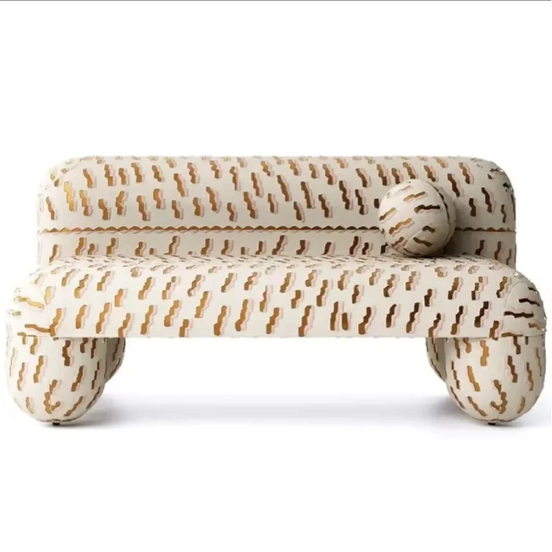 High-end armless fabric sofa found in a square single sofa