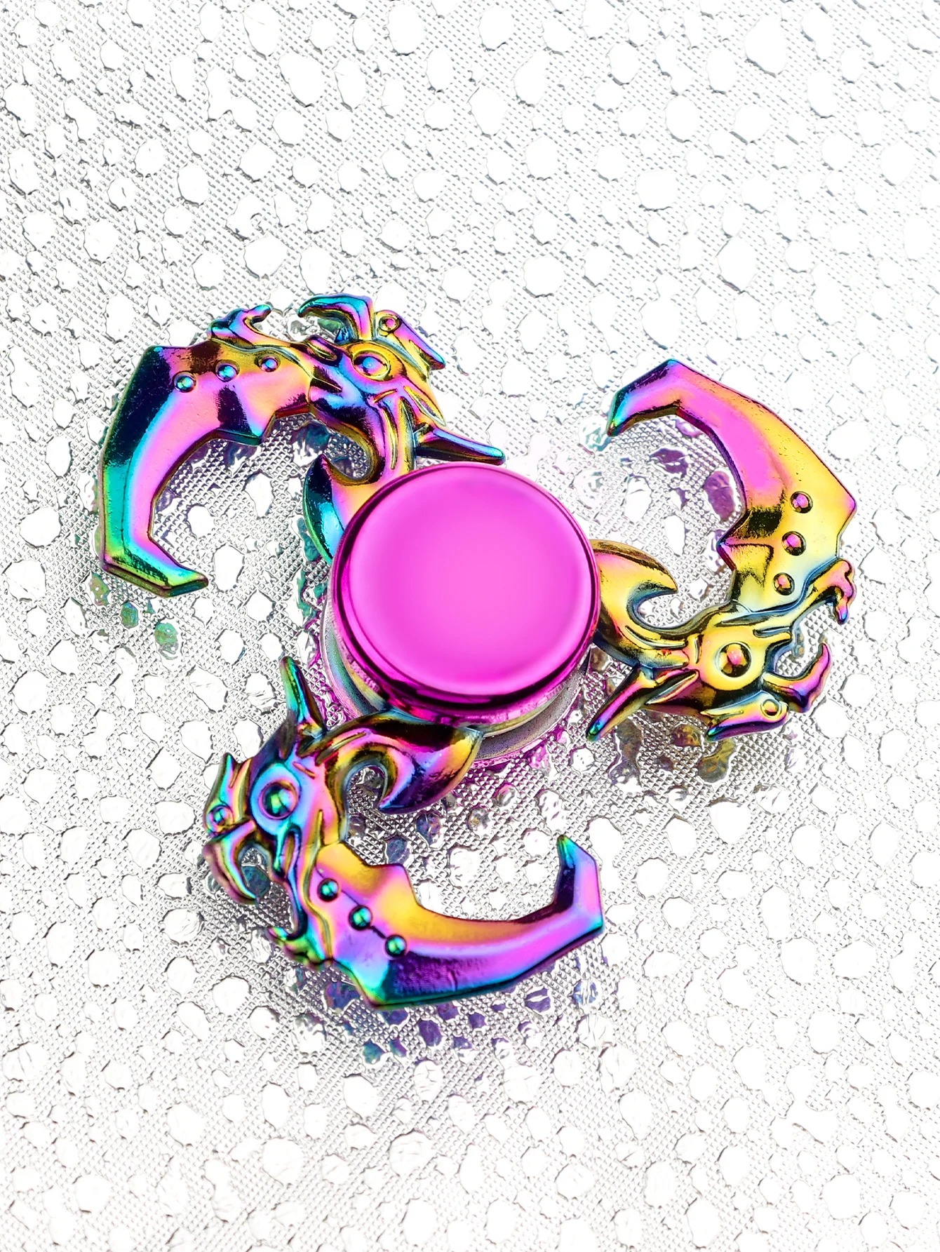 สังกะสีอัลลอยด์สีสันสดใส Fidget Spinner ของเล่นสําหรับสํานักงานความเครียดบรรเทา Hook Shape Casual Entertainment เกม