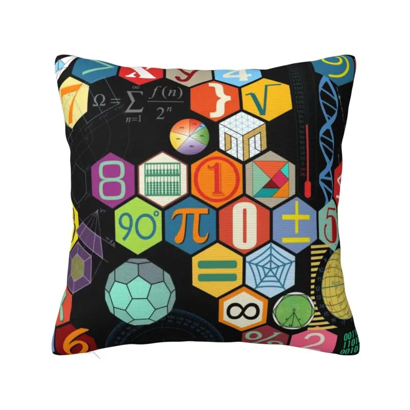 Math Symbol Modern Pillow Cover Living Room Decoration Science Mathematics Teacher Gift Chair Cushion