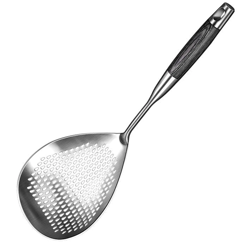 

304 Stainless Steel Colander Spoon Metal Kitchen Strainer For Fried Food Pasta Noodle Heat Resistant Easy Clean Slotted