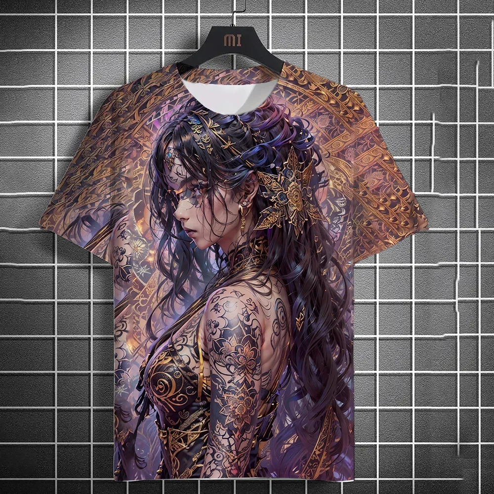 

Fashionable Men's T-shirts, Anime Character T-shirts, Sexy 3D Beauty Men/women, Summer Street Style Short-sleeved Y2k Top