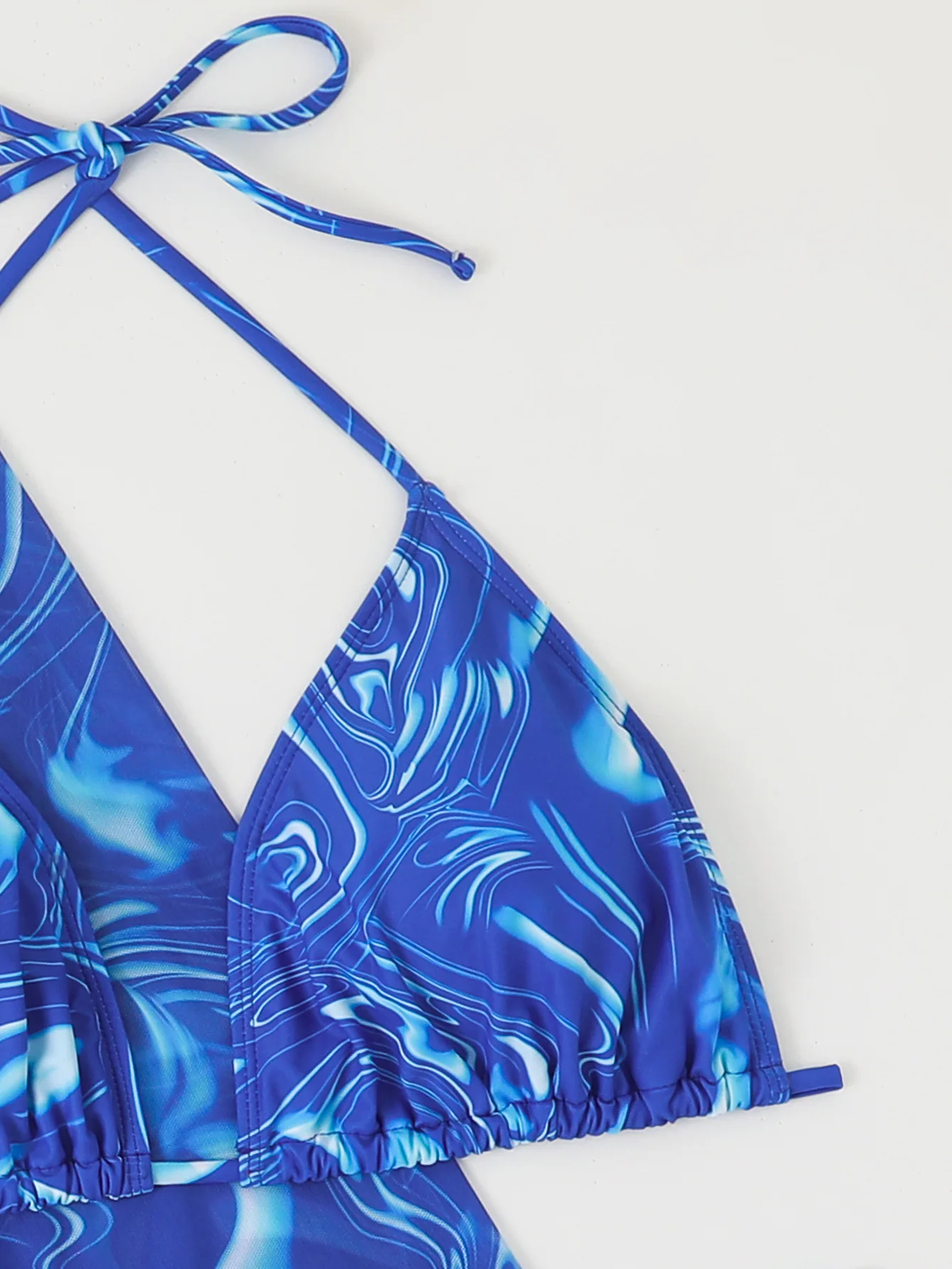 2025 Print 3 Piece Long Sleeve Smock Plus Size Push Up Bikini Women High Waist Big Swimsuit Beach Chubby Bathing Suit