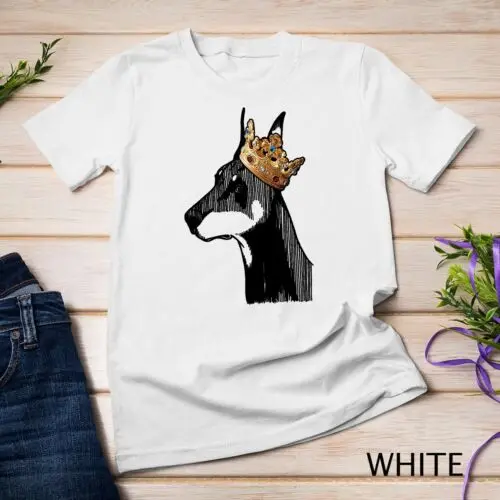 Doberman Pinscher Dog Wearing Crown Unisex T-shirt