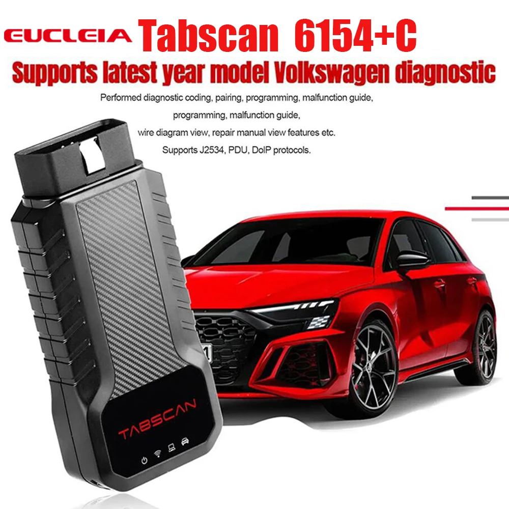 Eucleia Tabscan 6154C for VW OBD2 Diagnostic Tool Support ECU Coding J2534 PDU DOIP Protocols Replace of SVCI 6154A