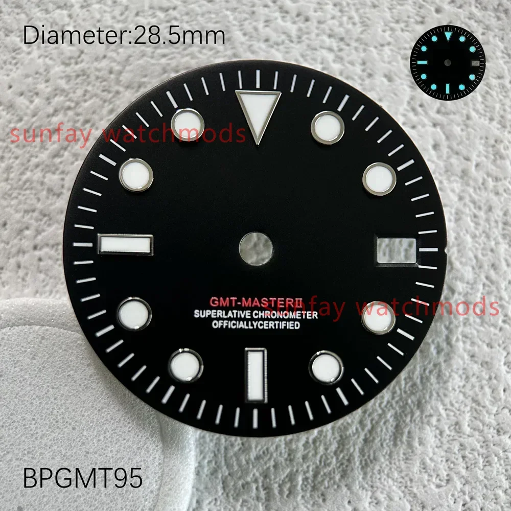 28.5Mm NH34 GMT Modified SUB Dial Watch Accessories Custom Watch Dials GMT Master Dials