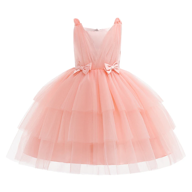 Summer Girls Dress Puffy Tulle Wedding Party Prom Gown Elegant Kids Birthday Princess Dresses For Girl Formal Bridemaid Vestidos