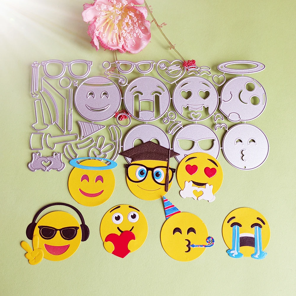 Troqueles de corte de 7 hermosas expresiones para letras en inglés, álbumes de recortes, sellos artesanales de relieves, rompecabezas de álbum de fotos