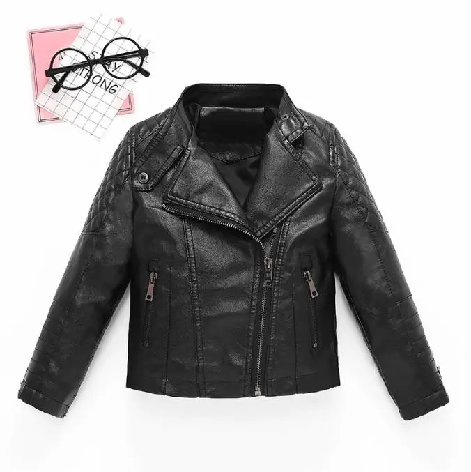 Children NEW Year Waterproof Windproof Coat Boys Black Christmas Motorcycle Pu Leather Jacket Teen Kids Street Photography Wear