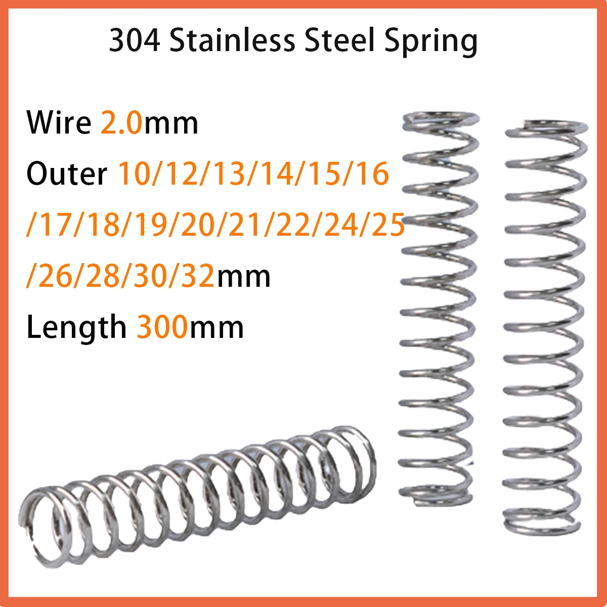

Strong Compressed Spring Steel Springs Wire High Elasticity Miniature Spring 2.0mm Length 300mm Outer 10-32mm