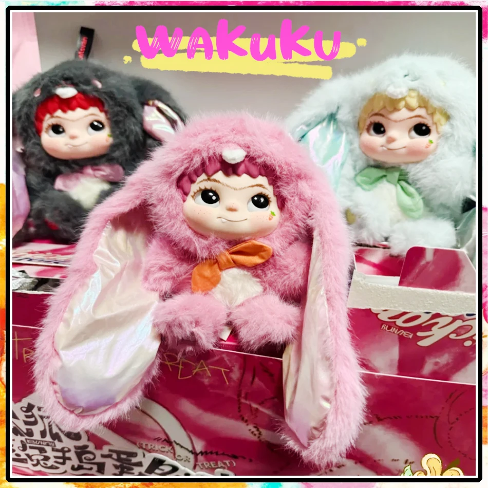 Wakuku Fox & Bunny Trickor Treat Series Blind Box KPendant Doll Kawaii Figura da collezione Doll Surprise Decore Figurine Regalo per bambini