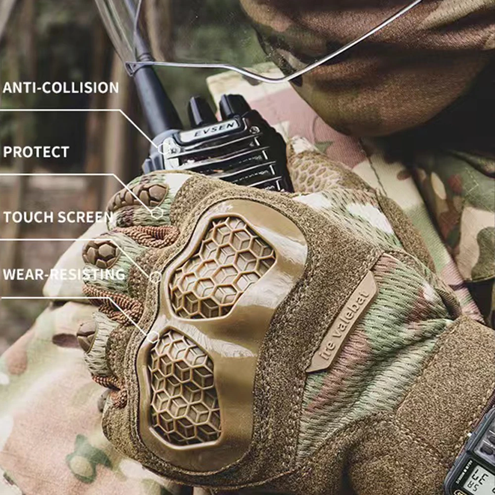 TUSHI New Touch Screen Tactical Gloves Outdoor Cut Resistant Shooting Hunting Anti-Skid Work Protection Full Finger Glove