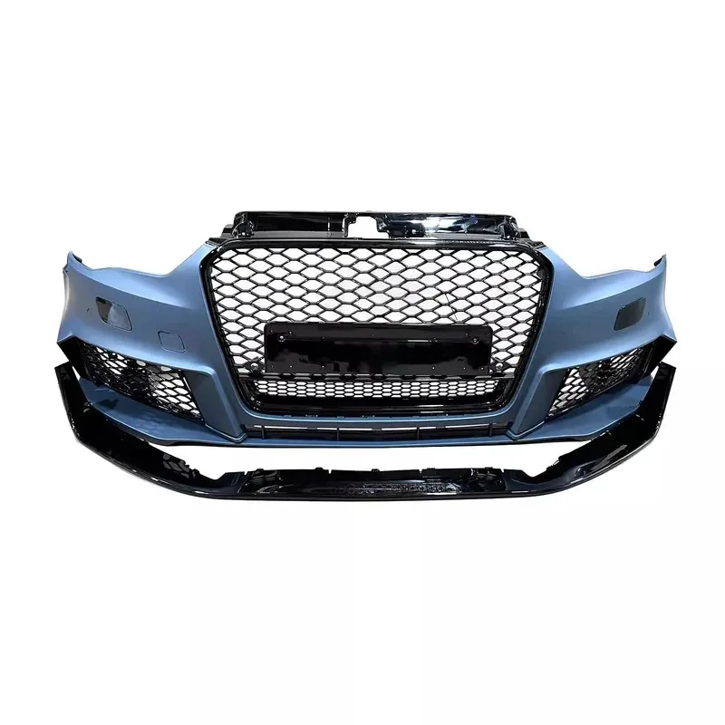 RS3 Style Front Bumper Kit With Grille Front Lip Fit A3 S3 8V 2013 2014 2015 2016 view 2