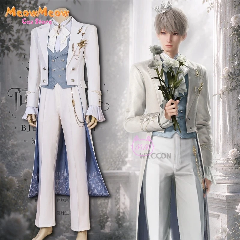 Halloween Love and Deepspace Xaiver Cosplay Costumes Wig Men's Prince Court Embroidery Long Suit Set disfraz Customized view 3