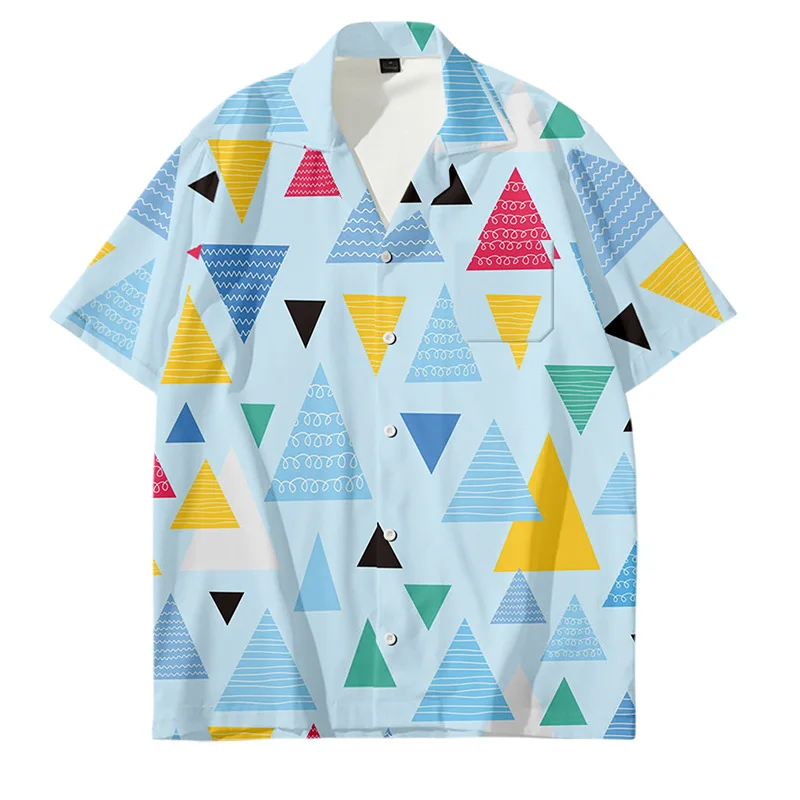 New Casual Short Sleeve Shirts for Men And Women Leaves Painting  Hawaiian Vintage Summer Streetwear