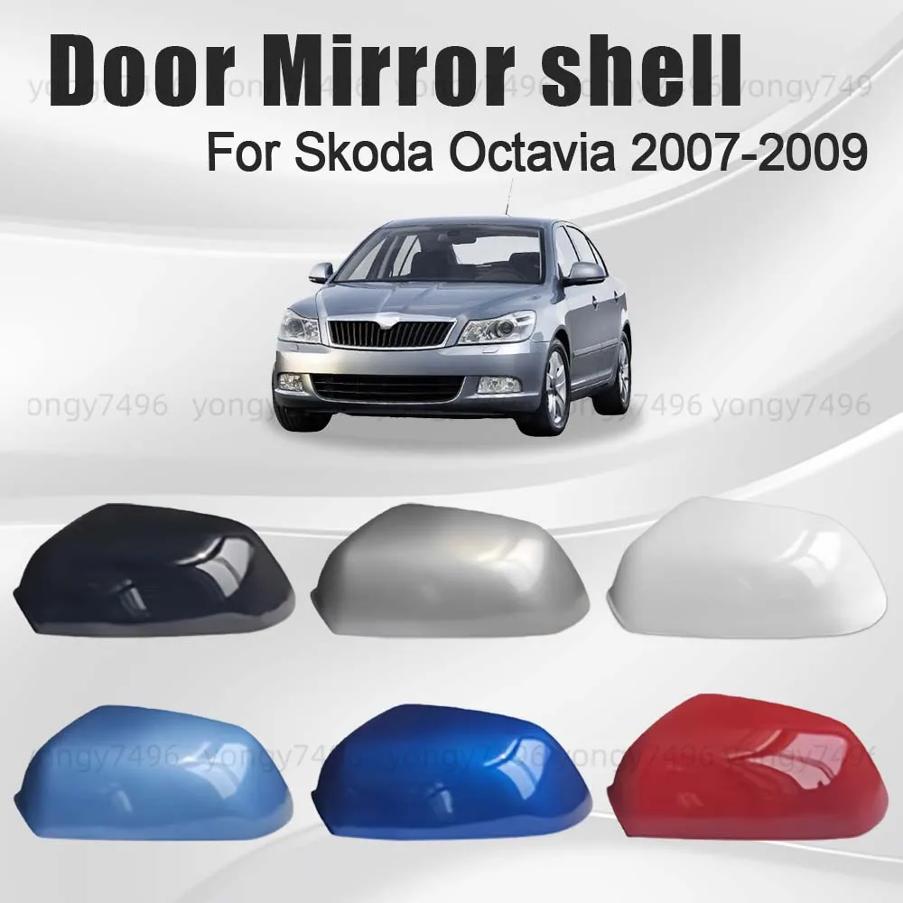 

Protective Cover Door Mirror Shell For Skoda Octavia 2007 2008 2009 Car Rearview Accessories Replace Polar White Gray Style Red